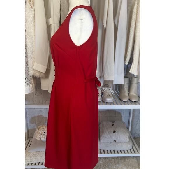 Grace Karin Women's Size S Red Gathered Front Tie Back Dress #0543 - Picture 4 of 11